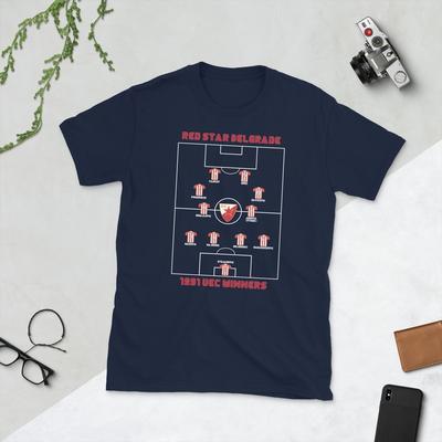 Stella Rossa di Belgrado calcio soccer vincitori campioni 1991 Serbia T-Shirt Unisex