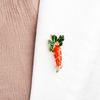 Blucome Cute Orange Carrot Brooch Enamel Green Leaves Gold-color Pins Suit Scarf Clothes Corsage Jewelry Women Men Kids Gifts