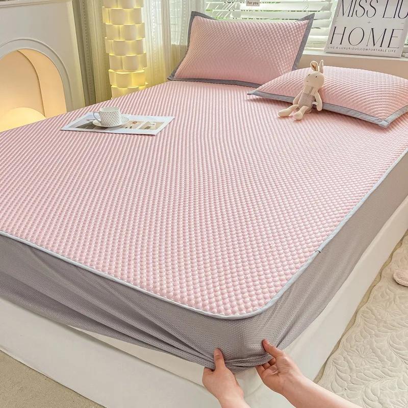 Summer Latex Summer Mat Kit Cooling Feel Bed Pad and Pillowcase Cold Sleeping Bed Mat for Summer Breathable Folding Cool Mat