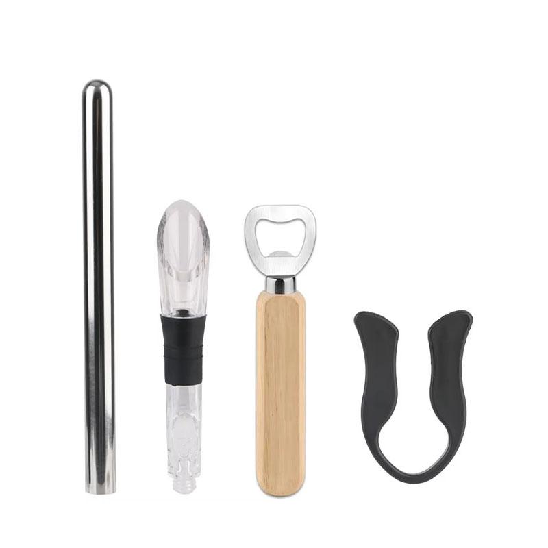 Wine Chiller 3-in-1 Stainless Steel Wine Bottle Cooler Stick Freezer with Aerator and Pourer and Aerating Wine for Christmas