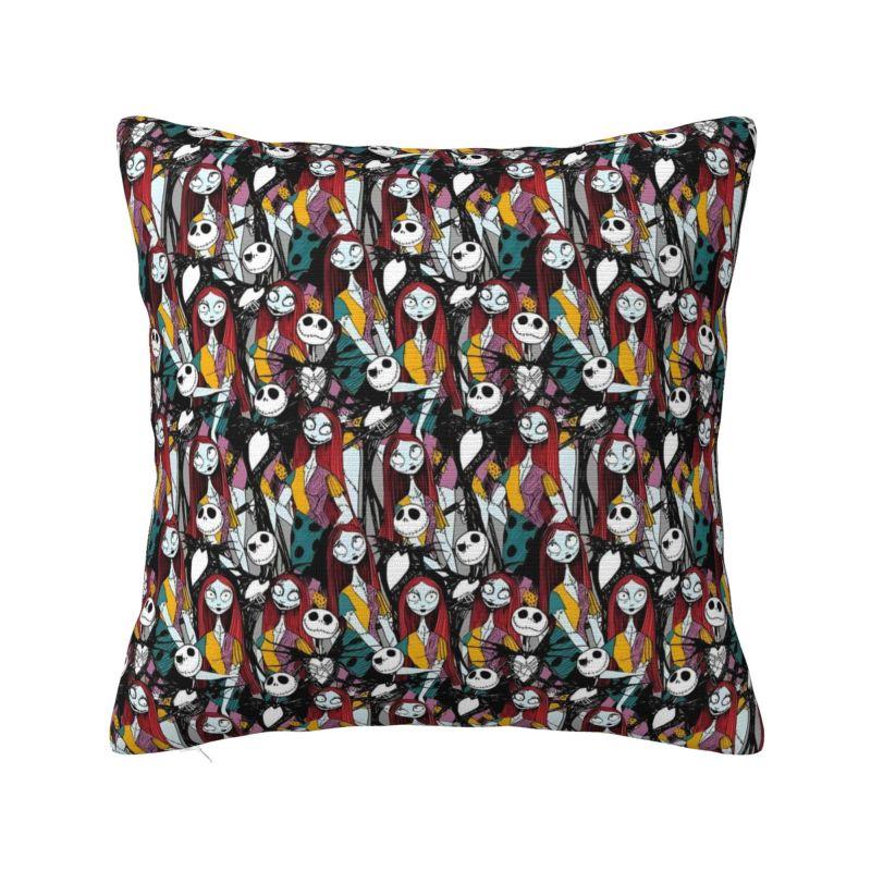 Custom Nightmare Before Christmas Pillow Case for Sofa Jack and Sally Luxury Cushion Cover Square Pillowcase