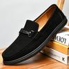 Fashion Men's Suede Loafers Comfortable Slip-On Casual Shoes Breathable Soft Sole Flat Driving Moccasins for Men Fashion Walking Shoes