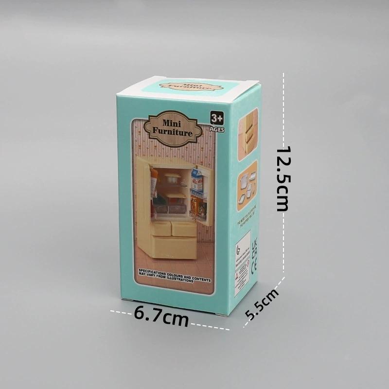 Non-Toxic 1Pcs Playhouse Toys 1: 12 Doll House Cartoon Mini Refrigerator Miniature Food Play Kitchen Scene Pocket Furniture Model