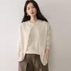 Women's 12-Gauge Short Round-Neck Cashmere Cardigan