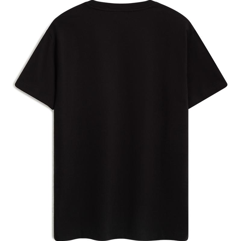 Calvin Klein Gradient Rainbow Summer Letter Print Breathable Short Sleeve T-Shirt Unisex Tops Black J318289BEH