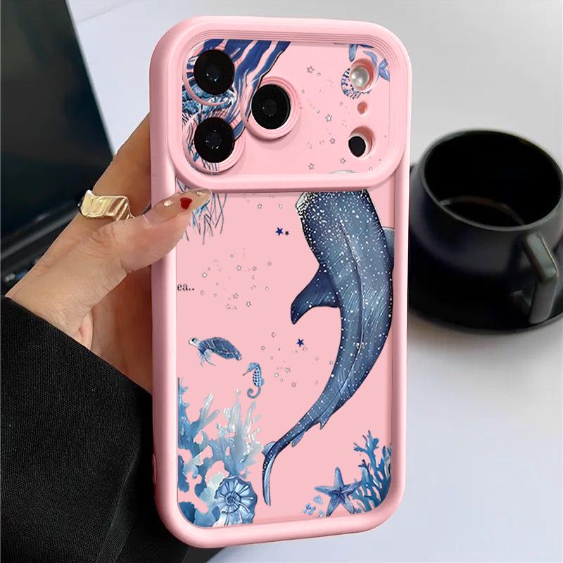 For iPhone 17 Pro Max Case Whale Coral Pattern Shockproof Silicone Soft Cover For Funda iPhone 16 Pro Max 11 12 13 14 15 16E Air