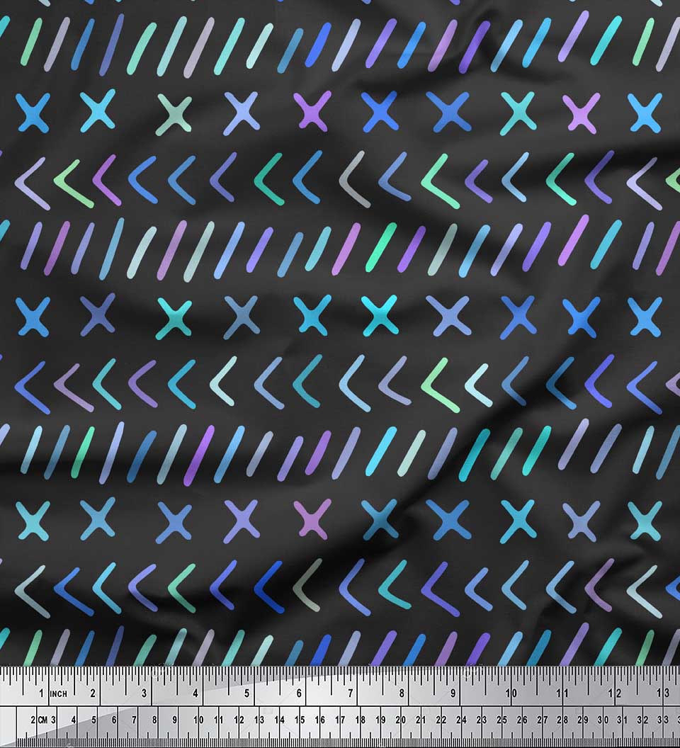 

Soimoi Червоний японський креп-сатин із принтами на тканині з математичними символами на метри 42 дюйми 42 Inch Wide - Poly Crepe сірий колір