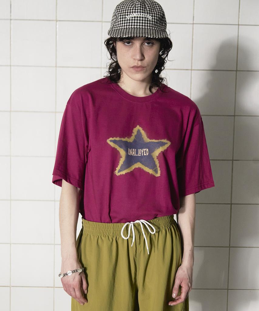 UNALLOYED Tie-Dye Star Logo T-Shirt / Magenta