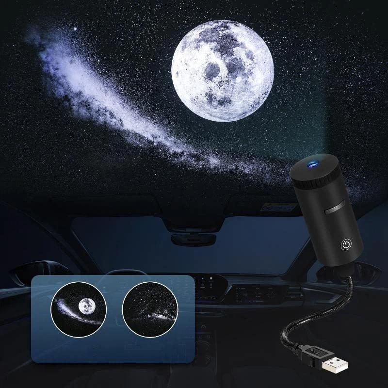 Car LED Star Ambient Light HD Projection Long Lifespan USB Powered Atmosphere Projector Lamp for Bar Shop Home Car Use