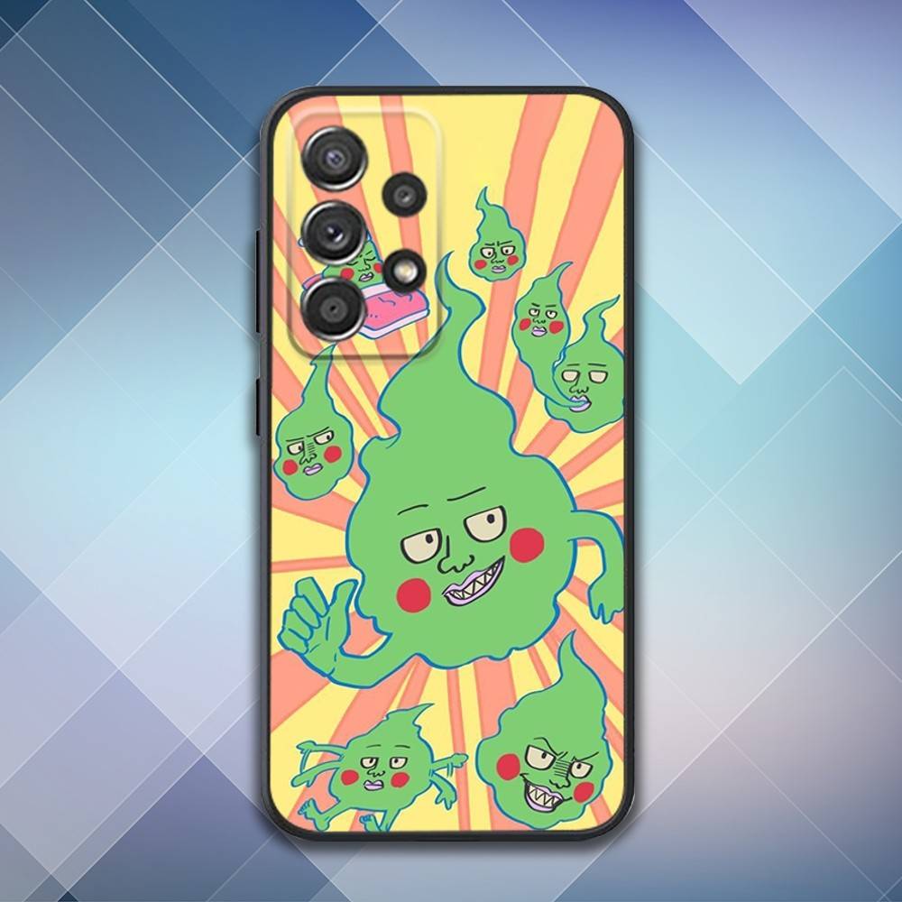 M-Mob Psycho 100 Anime Phone Case For Samsung S25,S24,S21,S22,S23,S30,Ultra,S20,Plus,Fe,Lite,Note,10,9,5G Black Cover