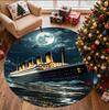 RMS Titanic Pattern Round Rug, Indoor/Outdoor Mat, for Picnic, Gameroom, Bedroom, Office, Living Room, Home Decor Carpet, Birthday Gift