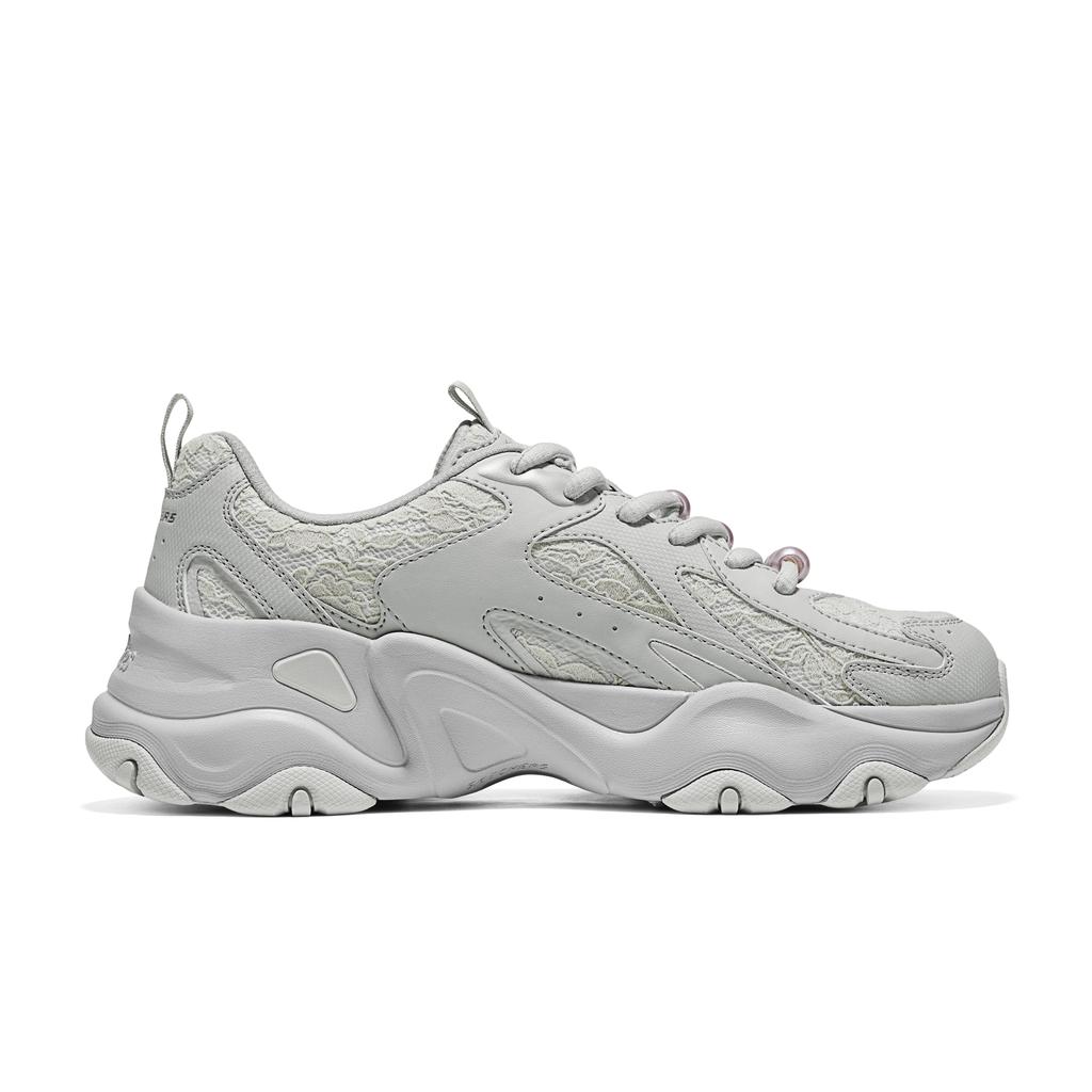 Skechers DLites Schnür-Plateau Low-Top Dad-Sneaker für Damen 150832-GRY
