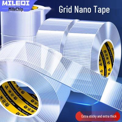 Grid Nano Doppelseitiges Waschbares Klebeband: Transparent, Rückstandsfrei, Hohe Haftung, Wiederverwendbar