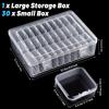 Small Bead Organizers Plastic Storage Boxes Mini Clear Bead Storage Transparent Boxes with Hinged Lid and Rectangle Clear Craft
