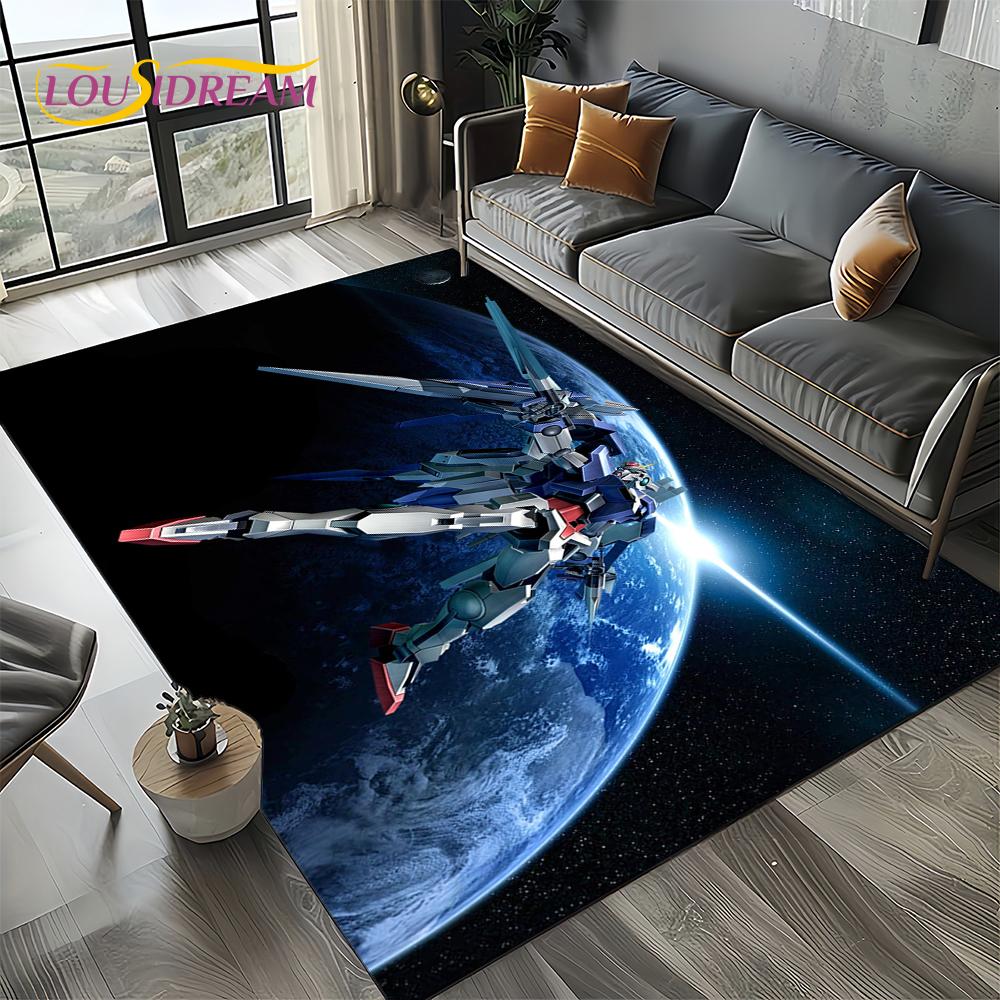 Nový kreslený robot Gundam dárek koberec kobereček do ložnice obývacího pokoje domova dekorace pohovky, dětská hrací dekorace podložka na podlahu