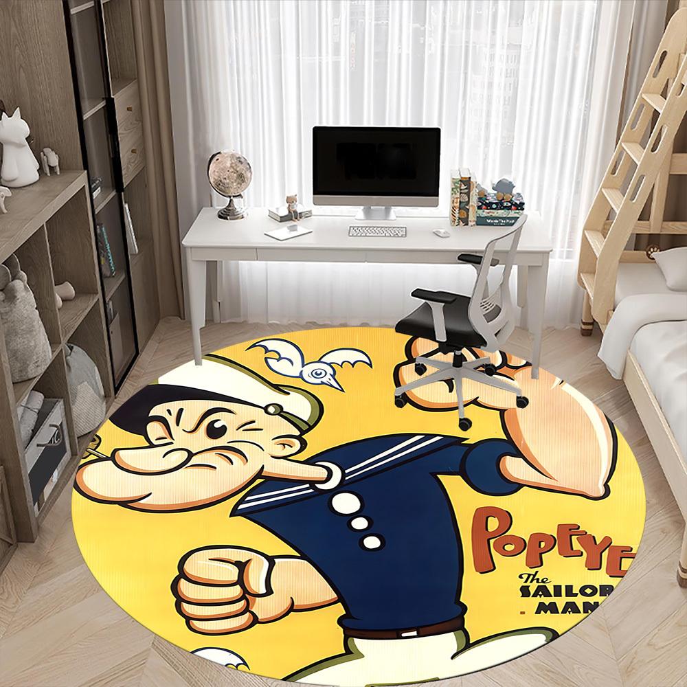 1pc Popeye Sailor Office Round Area Rug, Bedroom Living Room Home Decor, Room Deco, Offic a1016099