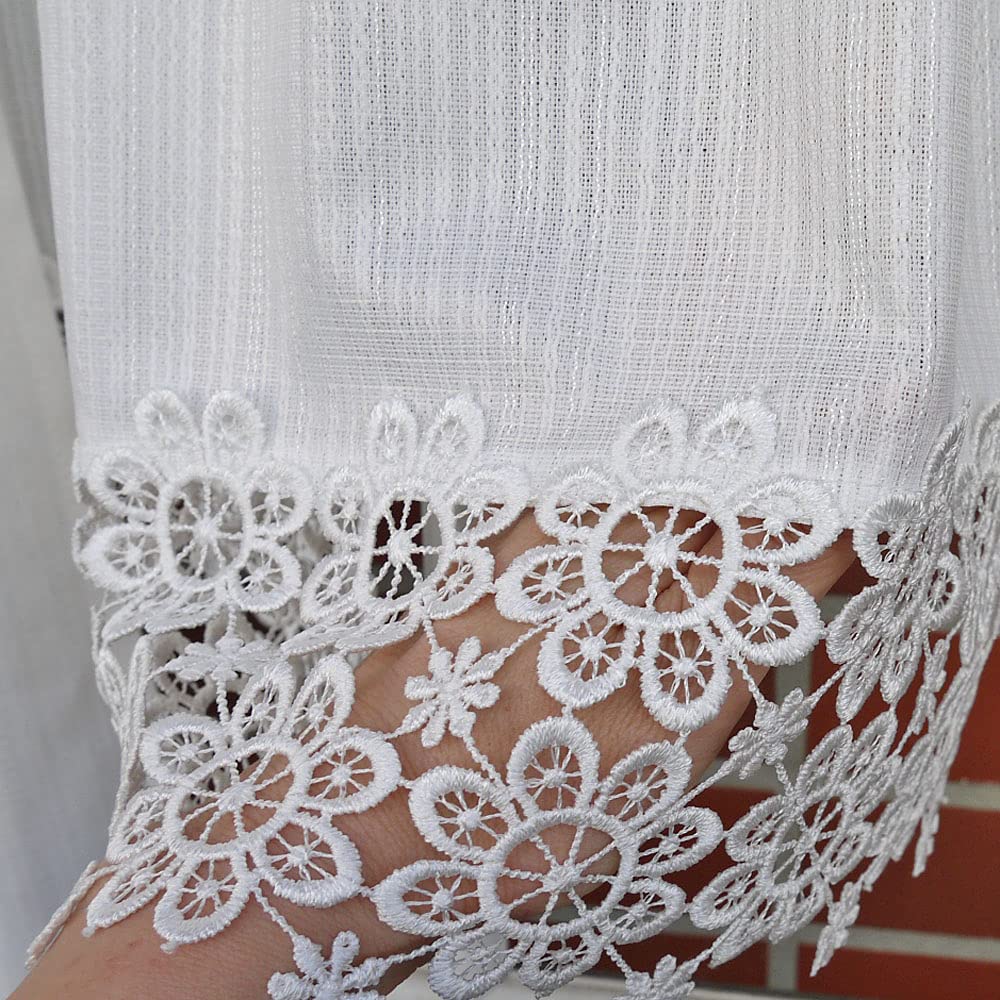 

Keep out the heat with this These cafe curtains with floral lace detailing enhance heating and cooling also and making them a perfect complement to белый