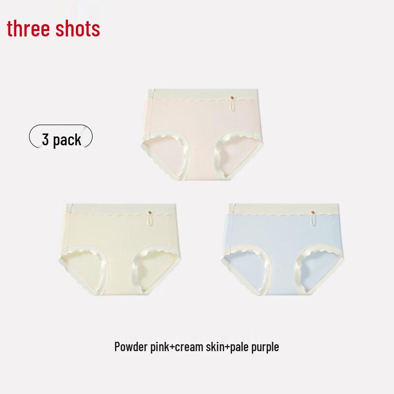 Sanqiang Cloud Feel Women's Modal Antibacterial Mid-Waist Briefs 3-Pack