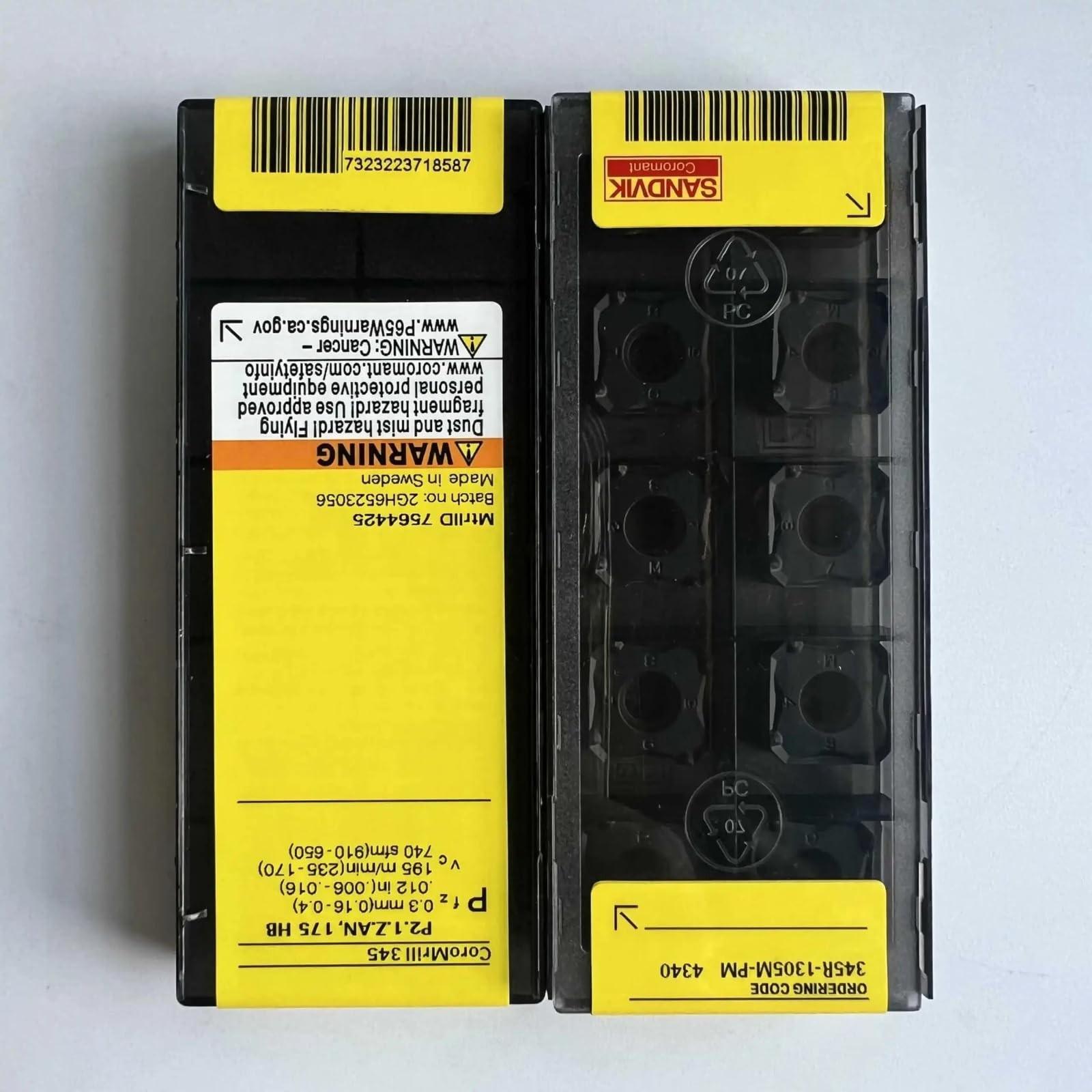 

Original Sandvik / 345R-1305M-PM 4340 / CNC lathe carbide blade 10 PCS