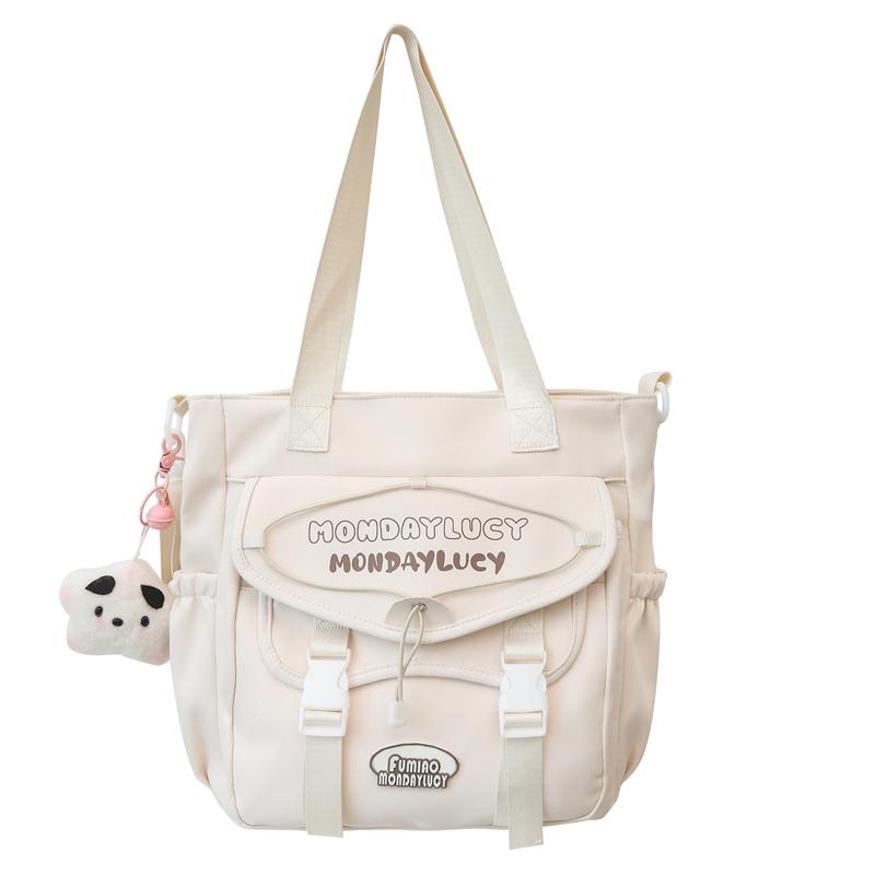 Color Block Shoulder Bag Women's Large Capacity Tote Bag Lightweight Handbag Student Crossbody Bag