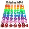 7pcs Plastic Transparent Polyhedral Dice With a Black Bag Role-playing Desktop Game Accessories Set YMY