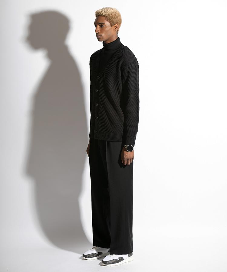 Seuteulaikeu Elegant One-Pleated Trousers (Black)