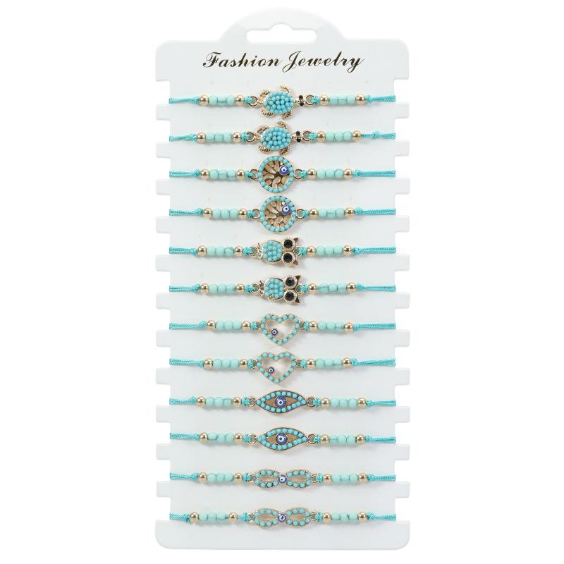 Bohemian Hand-woven Colorful Seed Bead Adjustable Bracelet with Rhinestone Connector