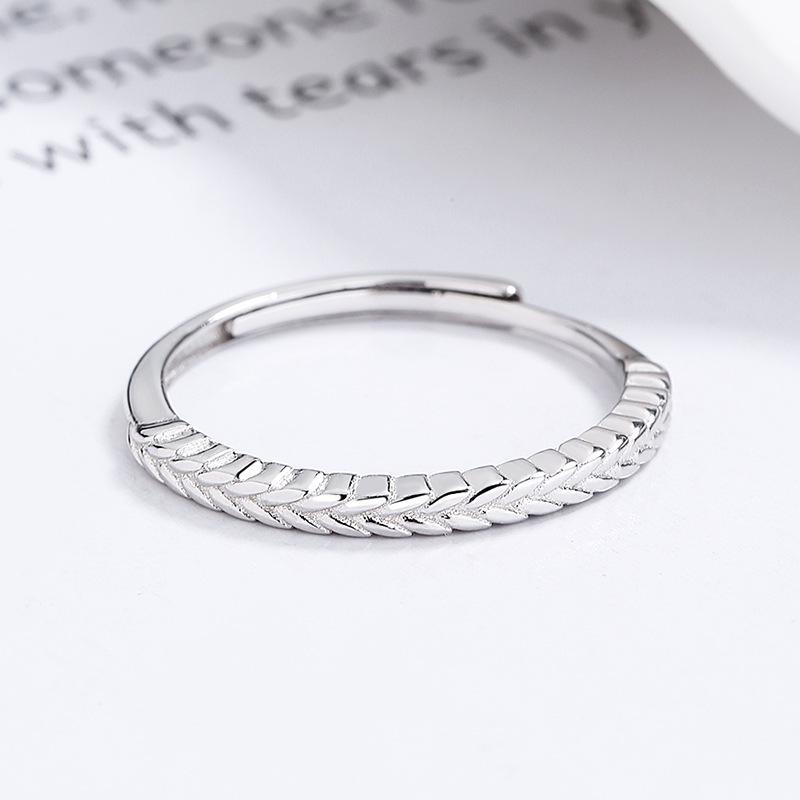 Women's Wheat Ear S925 Sterling Silver Open Ring - Simple, Versatile, High-End Jewelry