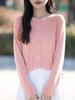 Women's Spring Korean Style Loose Wool Cardigan - Round Neck, Long Sleeve