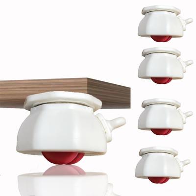 4Pcs Wear Resistant Universal Wheel Caster Self Adhesive with Brake Swivel Caster Mute Load Bearing Pulley Rotating Wheel