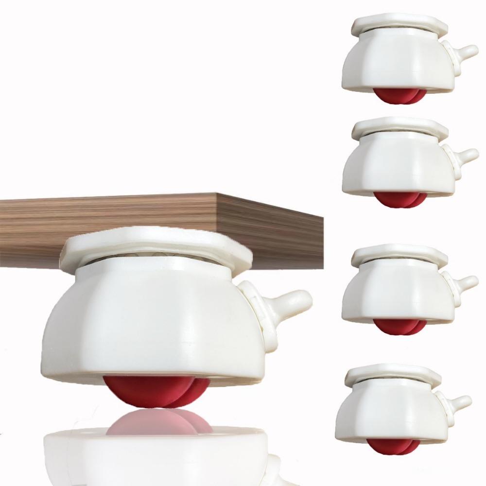 4 יחידות גלגלים אוניברסליים עמידים בפני שחיקה, גלגלי גלגלת דביקים עצמית, גלגלי גלגלת מסתובבים נושאי עומס, גלגלת שקטה עם בלם, גלגל מסתובב