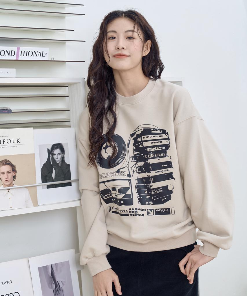WILDROCK Cassette Tape Sweatshirt_Beige