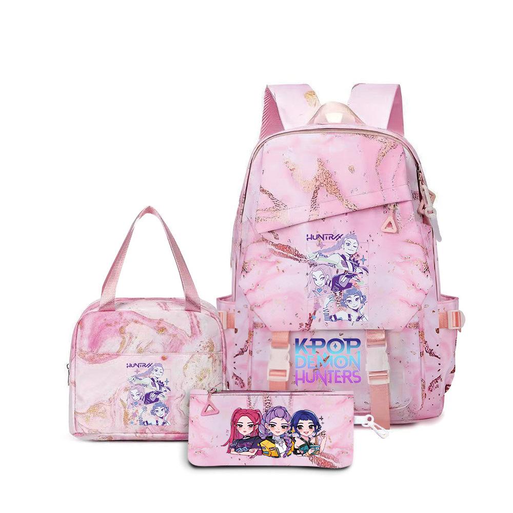 Kpop Demon Hunters, Elementary School Bag, Children'S Backpack, Lunch Bag, Pencil Bag, Three-Piece Set, Student Backpack