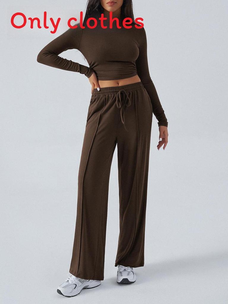 Pure Color Casual Pants For Women With Wide Leg Design For Autumn Winter Comfort