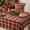 Christmas Tablecloth Decorations with Pom Poms Cotton Linen Snowflake Table Mat for Western Dining Table