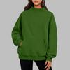 Women's Casual -Lined Sweatshirt with Pockets - Color High Neck Pullover for Everyday Wear