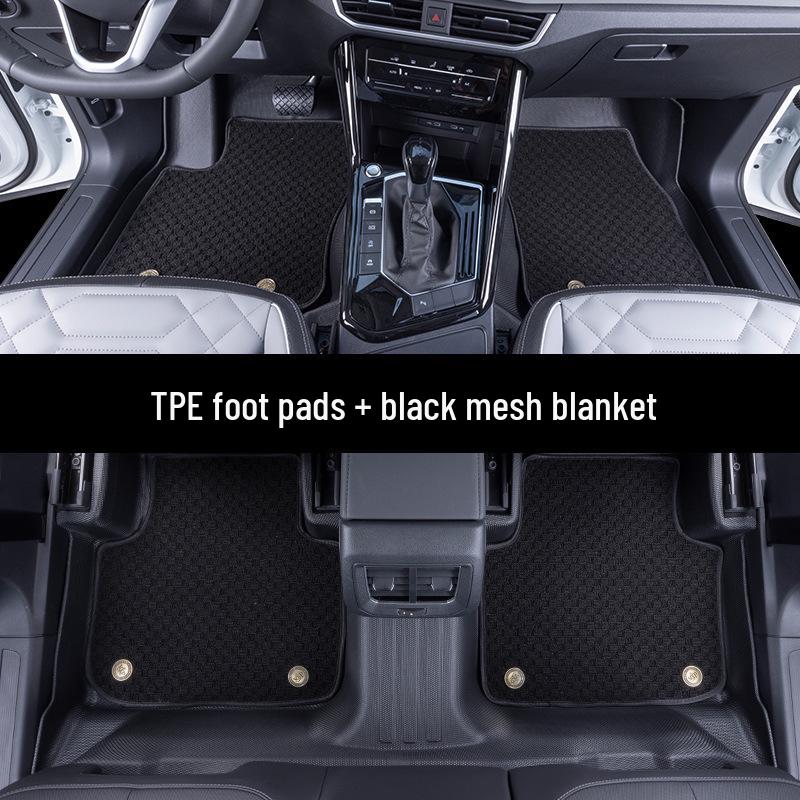 Universal TPE Car Floor Mats - Waterproof, No Odor, Anti-Slip, Wear-Resistant, Full Coverage for All Models.