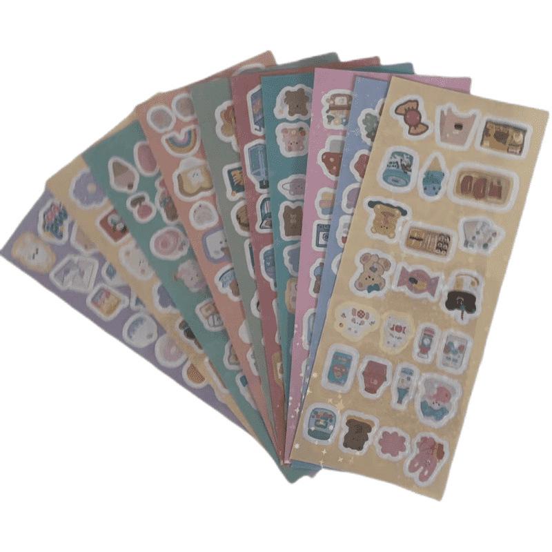 100 Sheets Cartoon Collage Laser Student Diy Decorative Scrapbooking Journals Stationery Supplies Kawaii Handbook Stickers