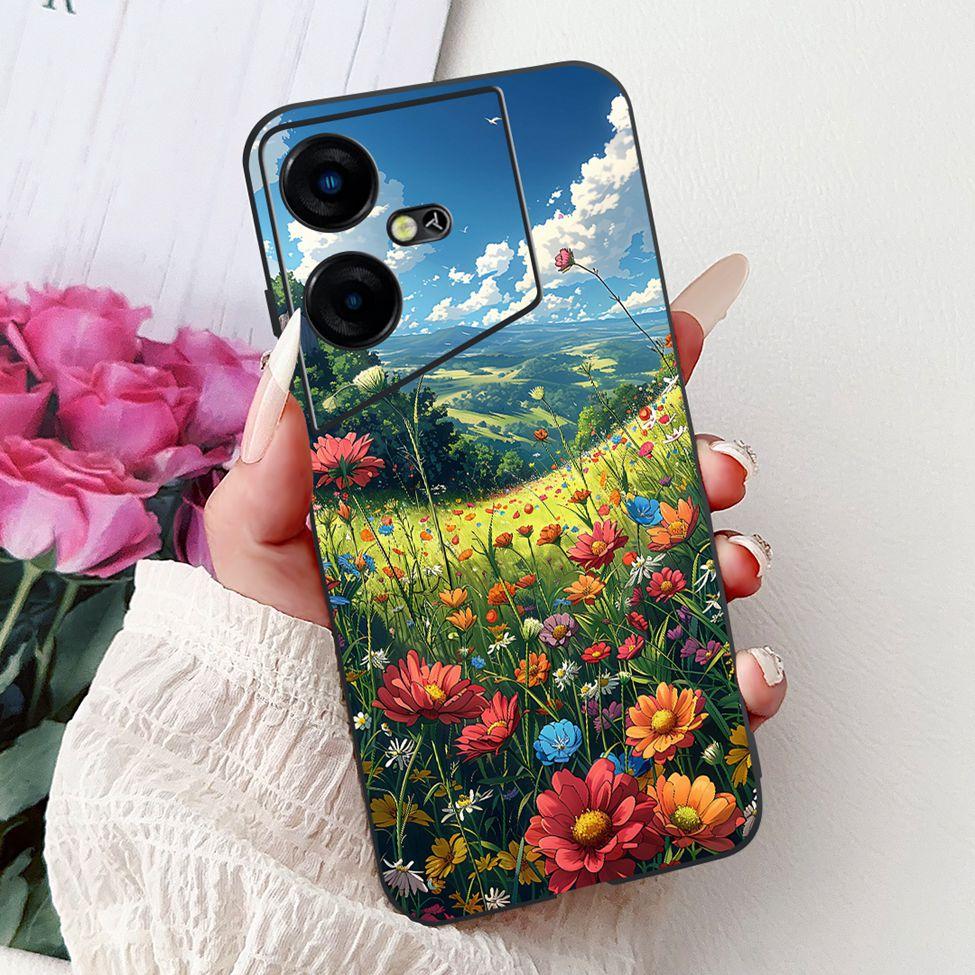 6,82'' Für Techno Pova Neo3 LH6n Rückabdeckung Für Tecno Pova Neo 3 Hülle Silikon Luxus Mode Niedliche Cartoon Katze Stoßfest Funda
