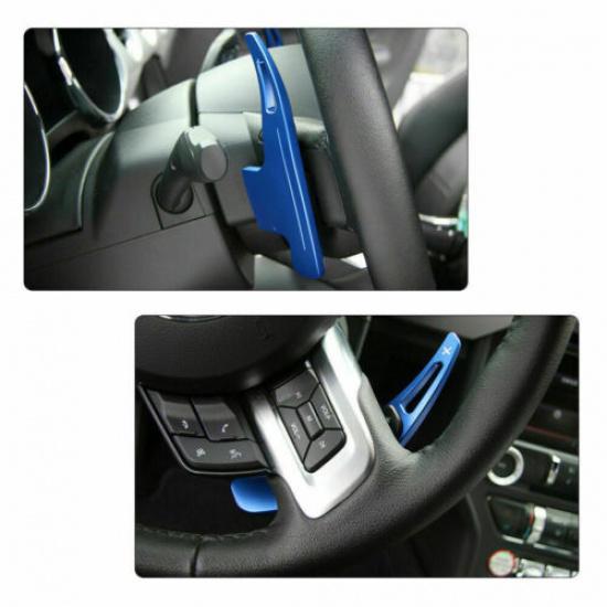 Blue Steering Wheel Shift Paddle Shifter Trim Cover for Ford Mustang 2015+ Parts