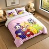 3Pcs Bedding SetTeletubbies Soft Bed Sheet and Two Pillowcases Home Bedroom Decor