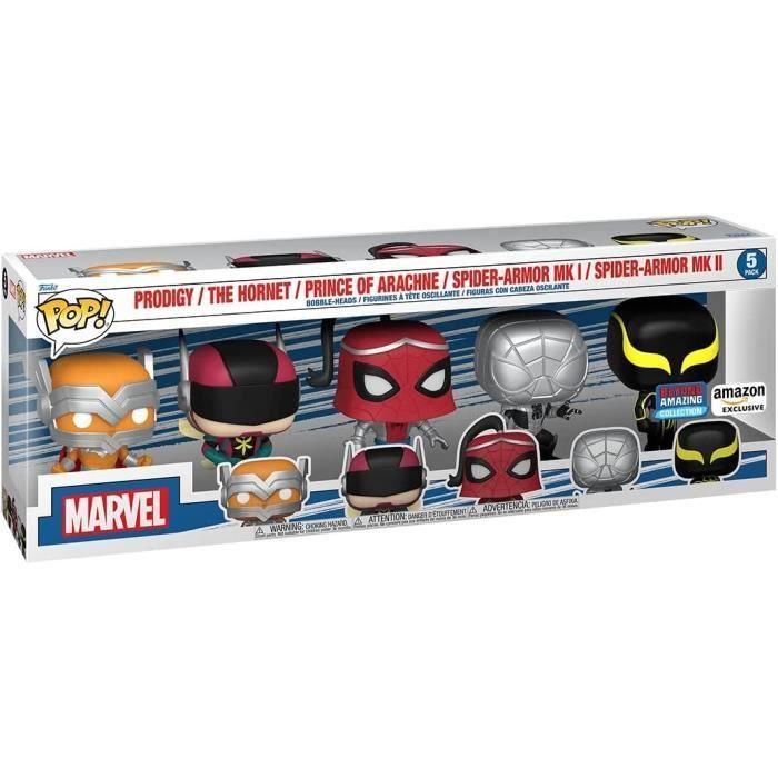 Funko Pop! 5-Pack: Marvel: Spider-Man - Prodigy / The Hornet / Prince of Arachne / Spider-Armor MK I / Spider-Armor MK II (Amazon