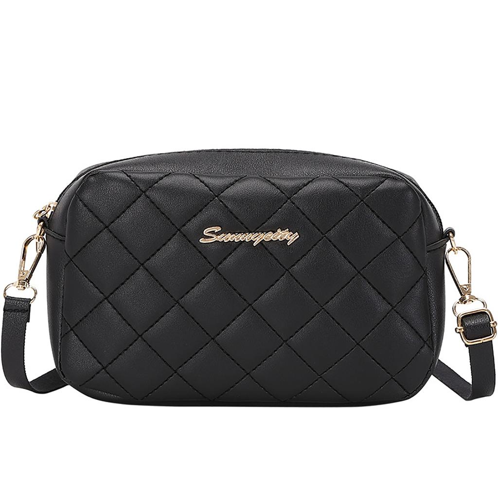 Fashionable Embroidered Diamond Grid Women's Bag, Simple Small Square Bag, Single Shoulder Crossbody Bag, Mobile Phone Bag.zwq