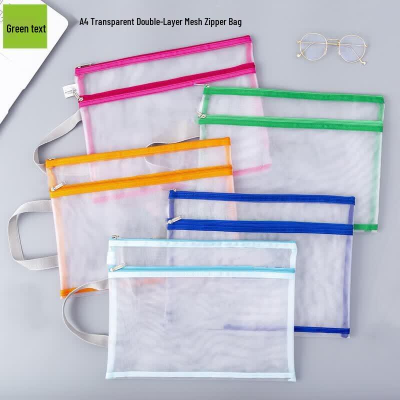 A4 Double-Layer Mesh Document Bags