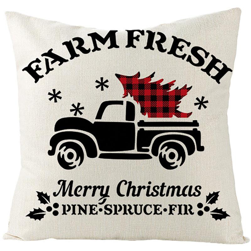Pillow Christmas Pillow Cover Red and Black Plaid Sofa Cushion Cover Car Backrest Lumbar Support Nordic