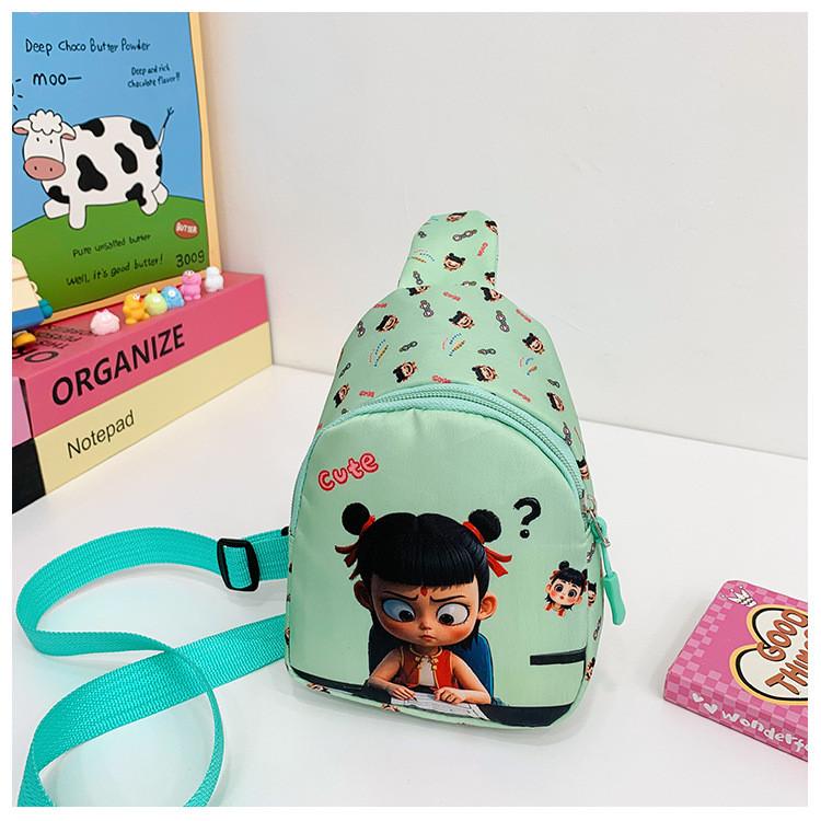 Ne Zha 2 Children Fashion Cartoon Crossbody Bag Polyester Material Outing School