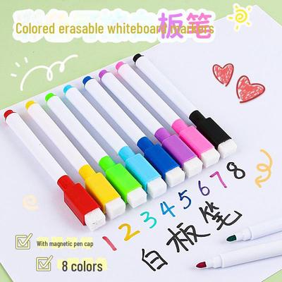 Pennarello Cancellabile per Lavagna Bianca a Base d'Acqua: Colorato, Magnetico, Facile da Pulire, Non Lascia Segni, Grande Capacità, Conveniente.