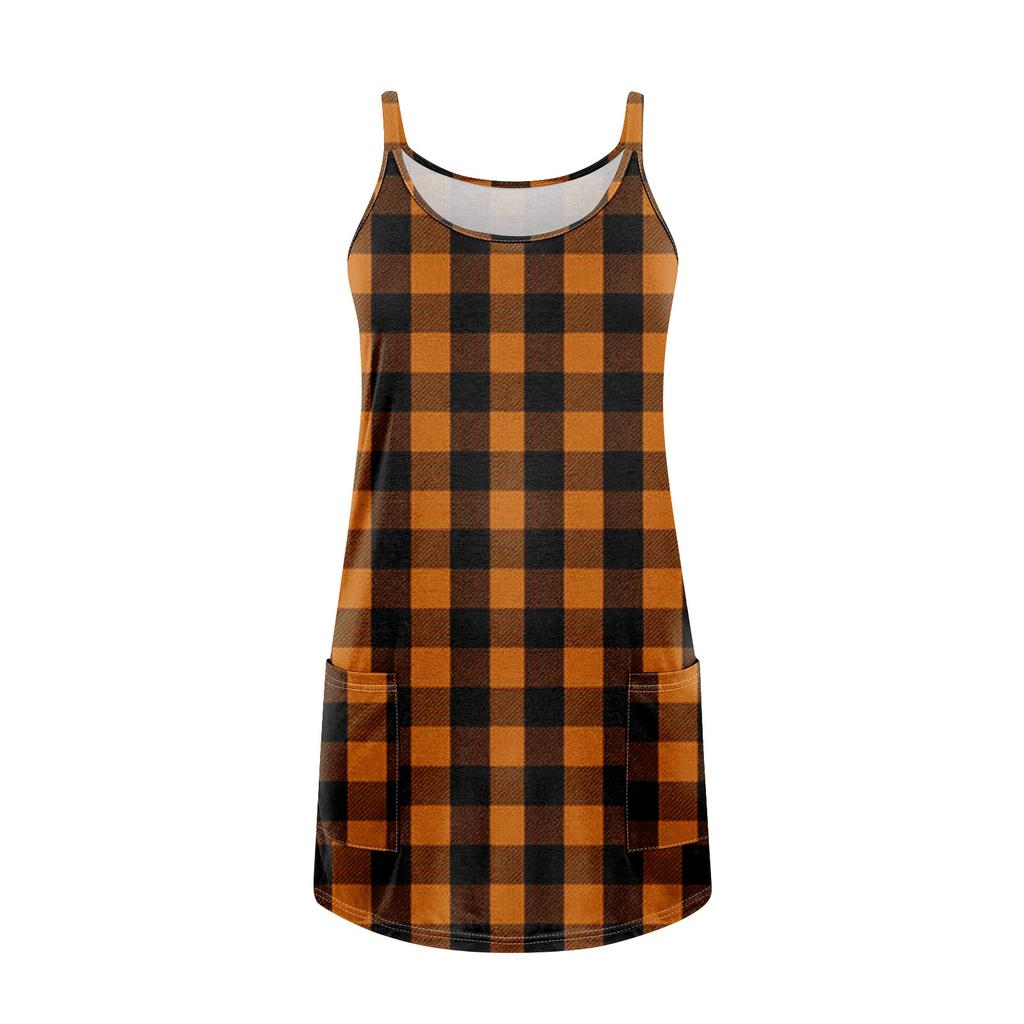 Women's Summer Casual Straps Sundress With Pockets Short Beach Vacation Tank Dresses