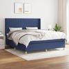 Bed with Mattress - Exclusive House - 180x200 Cm - Adjustable Headboard - Breathable Fabric - Blue