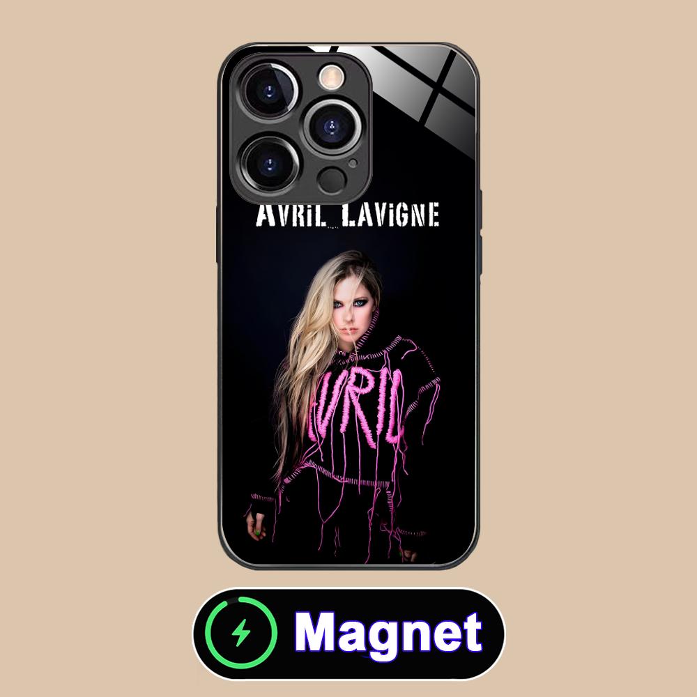 Avril Lavigne Glass MagSafe Mobile Phone Case for iPhone 17 16 15 14 13 12 11 Air Pro Max Plus Mini Colorful Cover